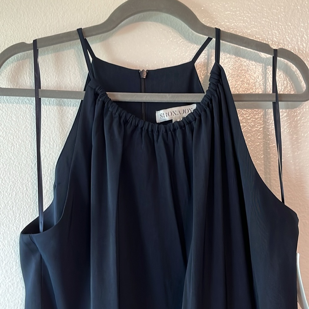SHONA JOY: Core High Neck Ruched Navy Dress (NWT) - Picture 8 of 10